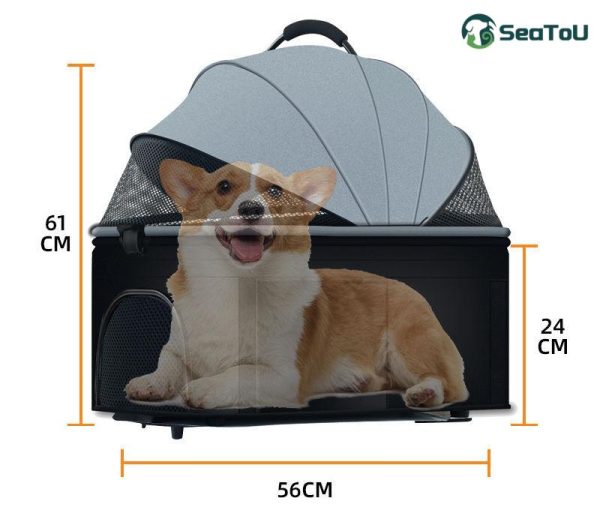 stroller-3-2 Poussette amovible pour animaux de compagnie