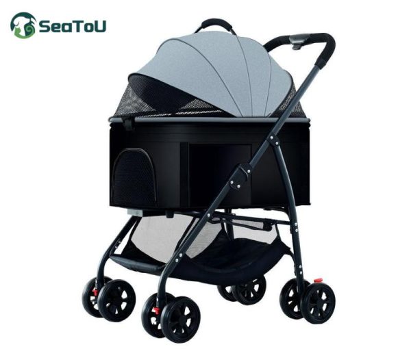 stroller-3-4 Poussette amovible pour animaux de compagnie