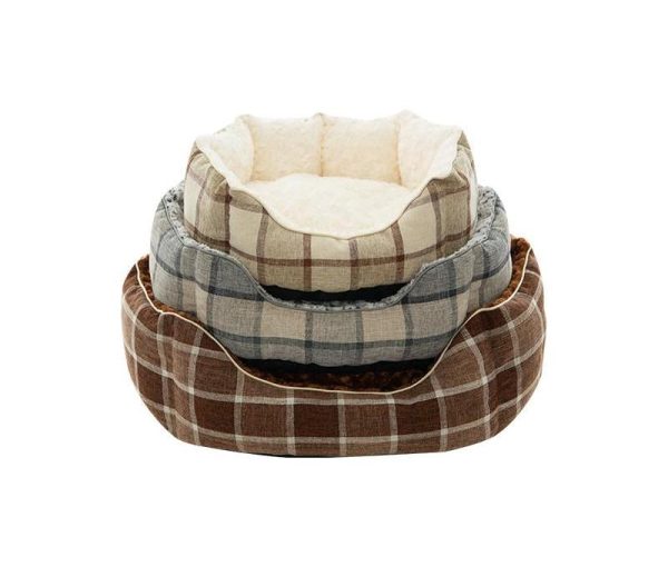 01 Checkered Design Round Dog Bed Collection