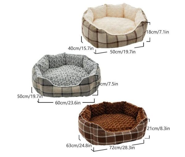 05 Checkered Design Round Dog Bed Collection