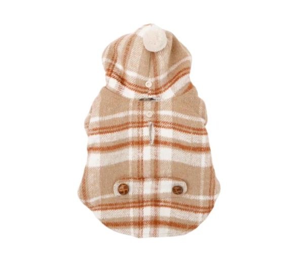 チェック柄ペットケープ風防帽子
