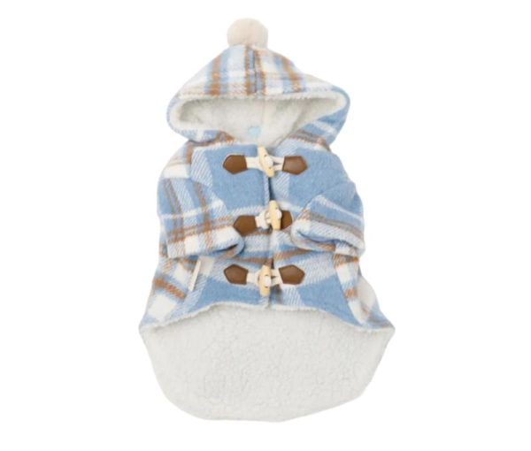 チェック柄ペットケープ風防帽子