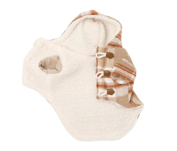 チェック柄ペットケープ風防帽子