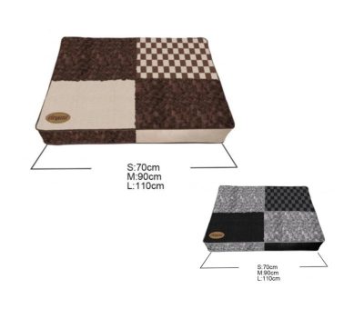 2-Color Contrast Rectangular Fluffy Dog Cushion