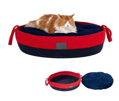Basket Bed With Cushion For Small Dogs & Cats