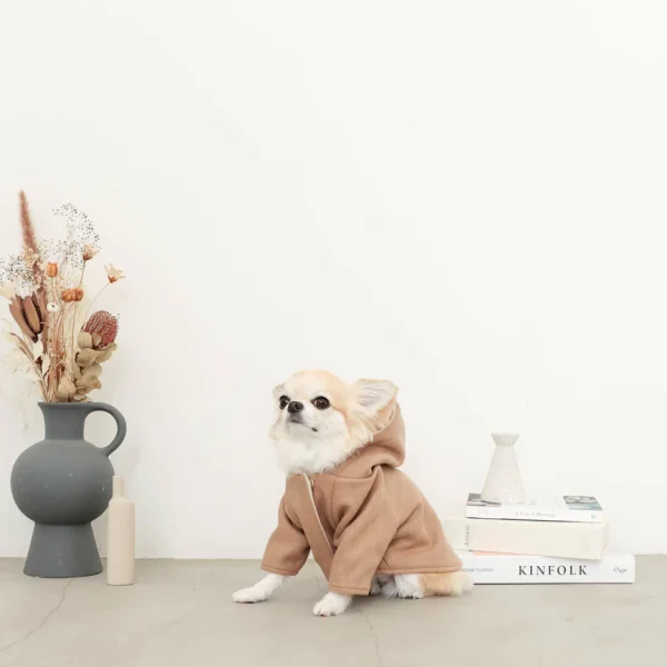 Double-faced two-tone wool hooded coat