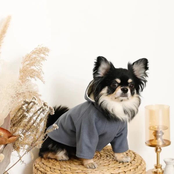 Double-faced two-tone wool hooded coat