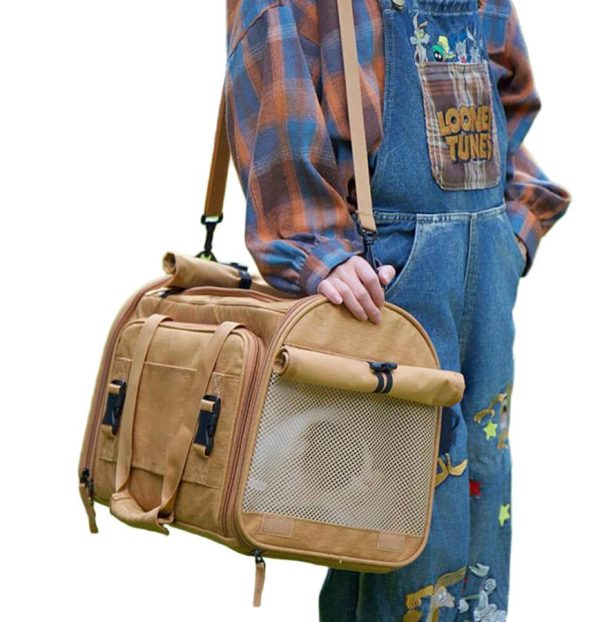 Expandable Large-Space Single Shoulder Handbag Travel Cat Carrier Bag