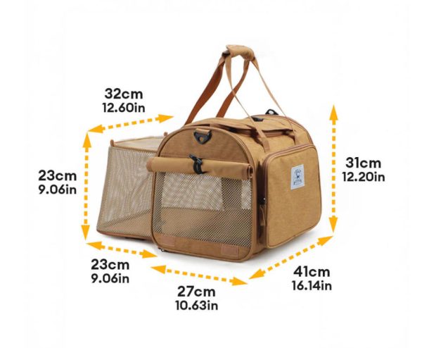 Expandable Large-Space Single Shoulder Handbag Travel Cat Carrier Bag