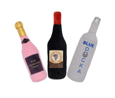 Classic Wine Bottle Series Soft Plush Squeaky Dog Toy