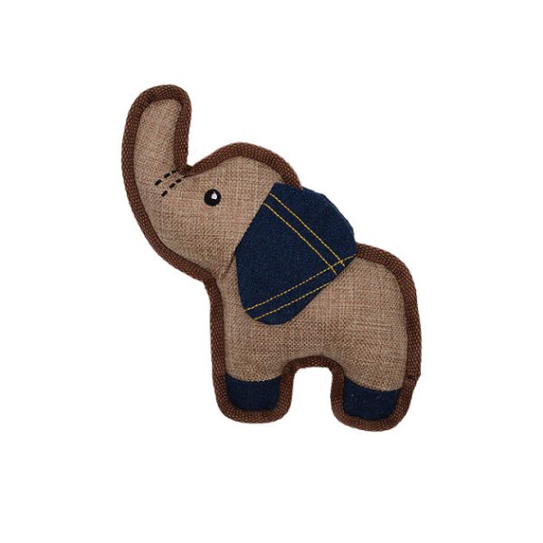 Custom Denim & Burlap Bind Seam Stuffed Squeaky Dog Toy