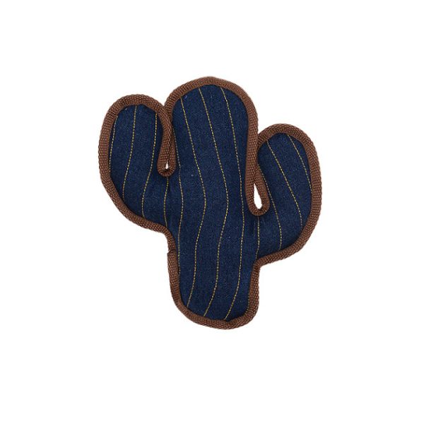 Custom Denim & Burlap Bind Seam Stuffed Squeaky Dog Toy