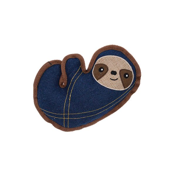 Custom Denim & Burlap Bind Seam Stuffed Squeaky Dog Toy