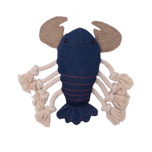 Denim Sea Animals Collection With Rope Dog Chew Toys