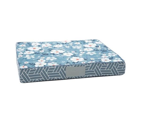 Elegant Blue Floral Prints Thick Dog Mattress Collection