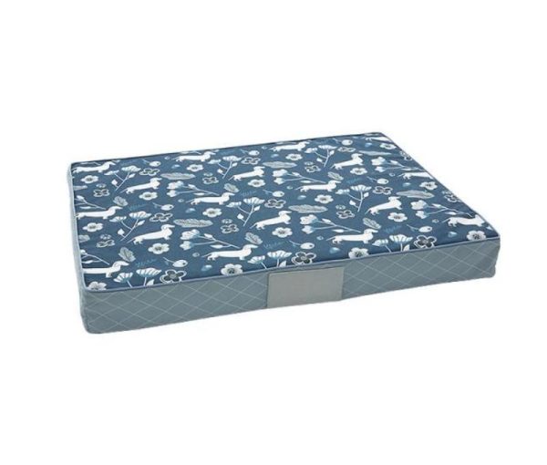 Elegant Blue Floral Prints Thick Dog Mattress Collection