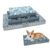 Elegant Blue Floral Prints Thick Dog Mattress Collection