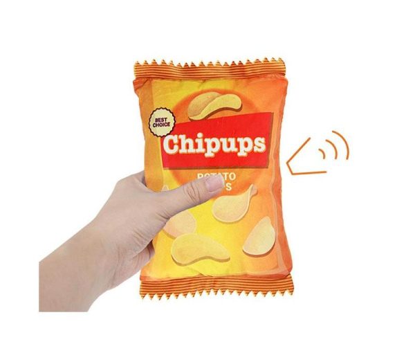 Realistic Chips Packet Squeaky Plush Dog Toys Collection