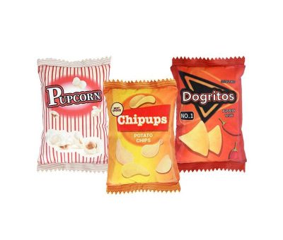 Realistic Chips Packet Squeaky Plush Dog Toys Collection