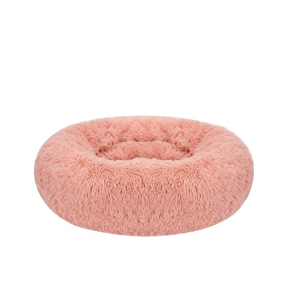 Round Fluffy Polyester Plush Pet Bed