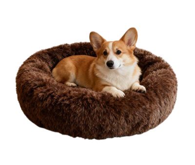 round-fluffy-polyester-plush-pet-bed Round Fluffy Polyester Plush Pet Bed