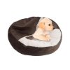 Soft Comfortable Round Pet Bed with Hooded Blanket