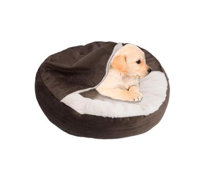 soft-comfortable-round-pet-bed-with-hooded-blanket Soft Comfortable Round Pet Bed with Hooded Blanket