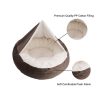Soft Comfortable Round Pet Bed with Hooded Blanket