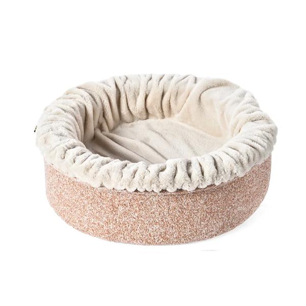 Round Cat Bed Removable Body Support Clam Pet Bed