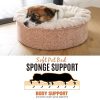 Round Cat Bed Removable Body Support Clam Pet Bed